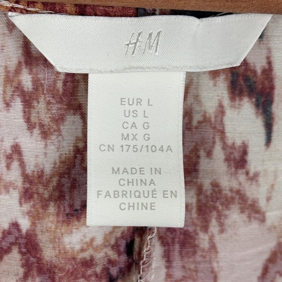 H&M Women's Romantic Floral Watercolor Maxi Dress Tiered Sz L Wedding Guest - Picture 9 of 14